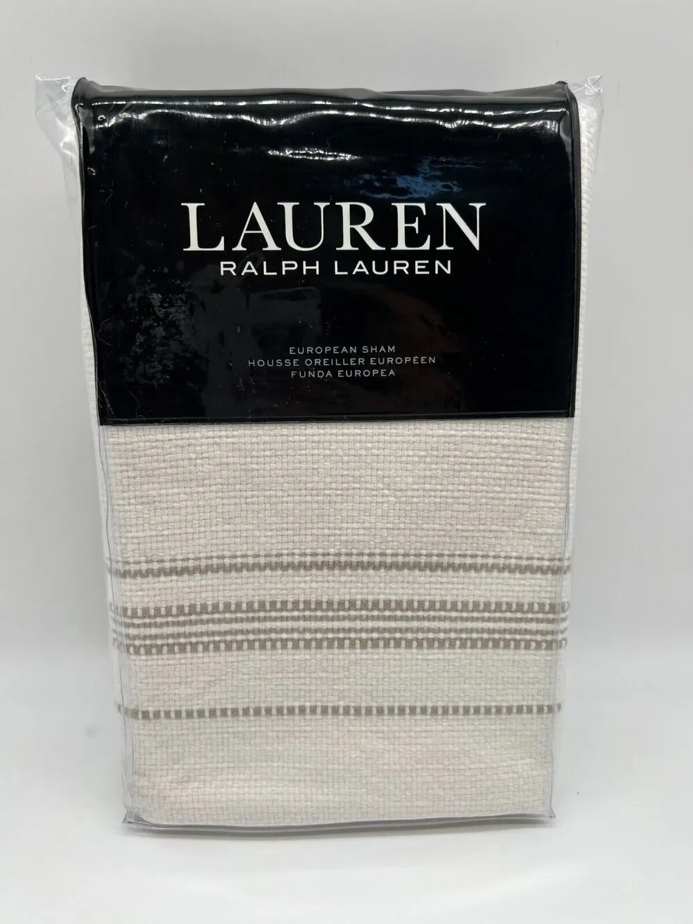 Ralph Lauren Home Mason Frame European Woven Euro Pillow Sham Cream Cotton